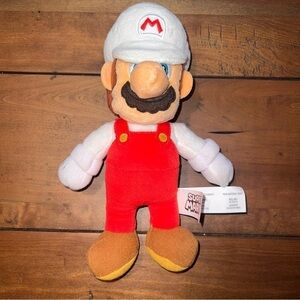 Super Mario Plush - White Hat Mario, 10” Super Mario Bros. Toy Plushie Doll